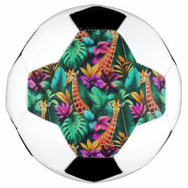 Giraffe Jungle Droom Naadloos Oppervlaktepatroon Voetbal