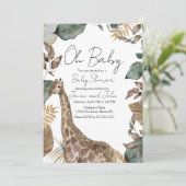 Giraffe Jungle Wild Baby Shower Kaart (Staand voorkant)