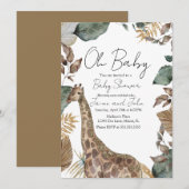 Giraffe Jungle Wild Baby Shower Kaart (Voorkant / Achterkant)