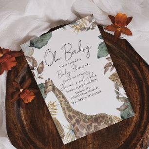 Giraffe Jungle Wild Baby Shower Kaart