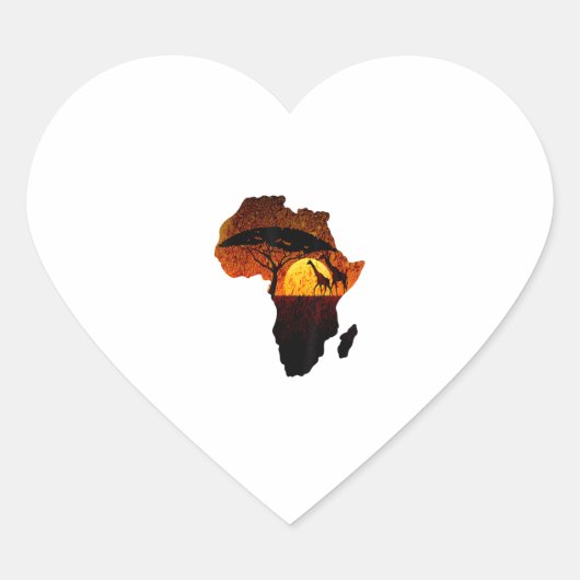 Giraffe Kaart Dad South Animals Safari Hart Sticker (Voorkant)