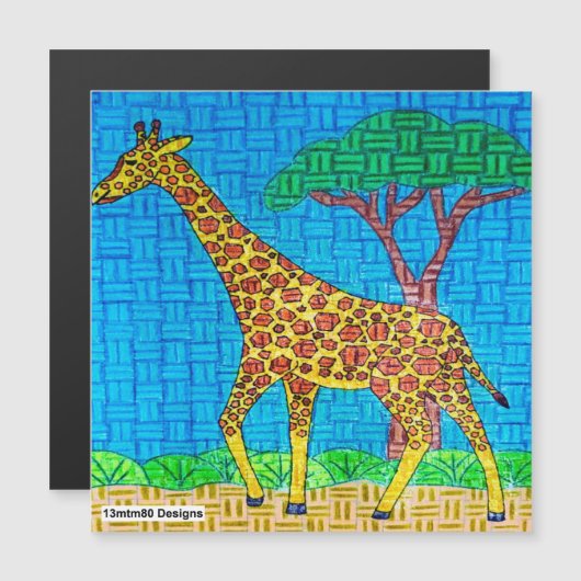 Giraffe - kaartmagneten (Voorkant / Achterkant)