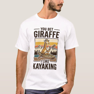 Giraffe kanoën vintage grappig T-shirt ontwerp_1