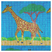 Giraffe - Katoenen Twill Stof (Close Up)