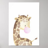 Giraffe Kauwgom Poster Snoep Kinderkamer Print (Voorkant)