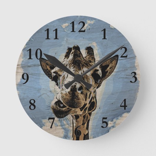 Giraffe kauwt ronde klok (Voorkant)