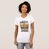 Giraffe Kayaking Vintage Grappig T-Shirt Ontwerp_1 (Voorkant volledig)