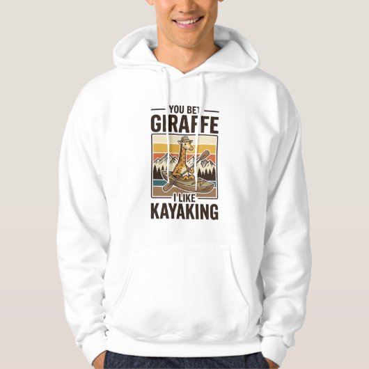 Giraffe Kayaking Vintage Grappig T-Shirt Ontwerp_1 (Voorkant)