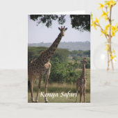 Giraffe, Kenia Safari Kaart (Gele Bloem)