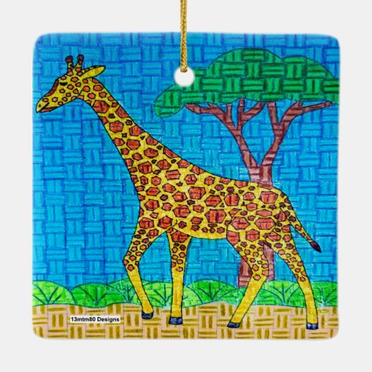 Giraffe - Keramisch Ornament (Achterkant)