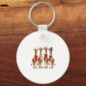 Giraffe Kerst Chic Oversized T-Shirt Sleutelhanger (Voorkant)