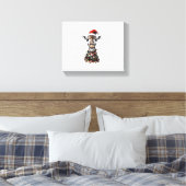 Giraffe Kerst Hoed Xmas Canvas Afdruk (Insitu (Slaapkamer))