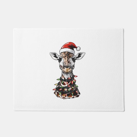 Giraffe Kerst Pet Xmas Deurmat (Voorkant)