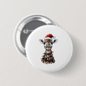 Giraffe Kerst Pet Xmas Ronde Button 5,7 Cm (Voorkant /achterkant)