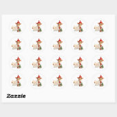 Giraffe kerst ronde sticker (Vel)