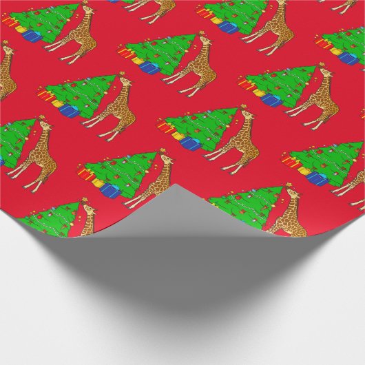 Giraffe kerstboom decorreert met ster cadeaupapier (Hoek)