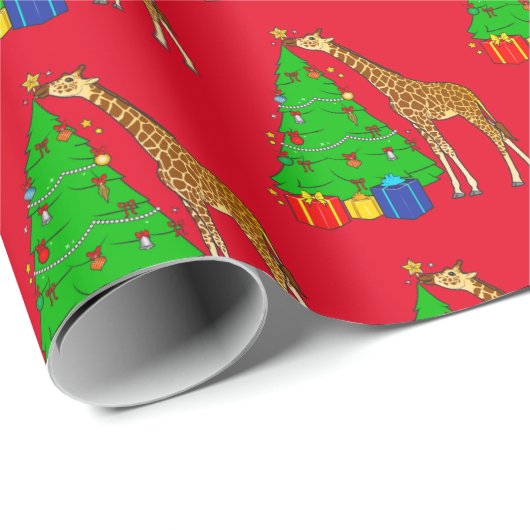 Giraffe kerstboom decorreert met ster cadeaupapier (Rol Hoek)