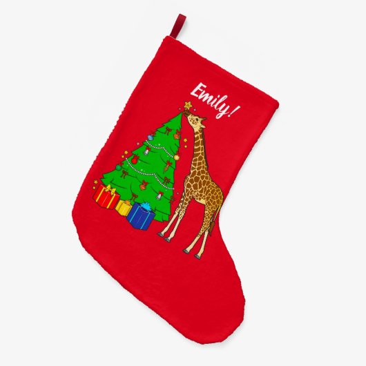 Giraffe kerstboom decorreert met ster grote kerstsok (Voorkant (Hangend))