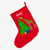 Giraffe kerstboom decorreert met ster grote kerstsok (Achterkant (Hangend))