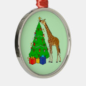 Giraffe kerstboom decorreert met ster metalen ornament (Rechts)
