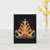 Giraffe kerstboom Dierproeven Vrouwen Mannen Kaart (Gele Bloem)