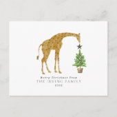 Giraffe Kerstboom Feestdagenkaart (Voorkant)