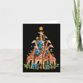 Giraffe Kerstboom Schattigee Giraffe Lovers Xmas H Kaart (Voorkant)