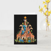 Giraffe Kerstboom Schattigee Giraffe Lovers Xmas H Kaart (Gele Bloem)