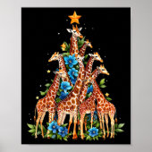 Giraffe Kerstboom Schattigee Giraffe Lovers Xmas H Poster (Voorkant)