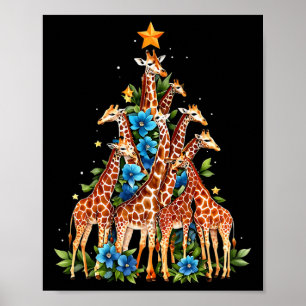 Giraffe Kerstboom Schattigee Giraffe Lovers Xmas H Poster