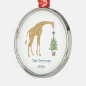 Giraffe kerstboomster metalen ornament (Links)