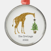 Giraffe kerstboomster metalen ornament (Voorkant)