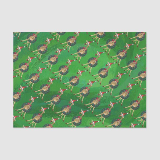 Giraffe kerstcadeaupapier tissuepapier (Voorkant)