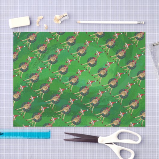 Giraffe kerstcadeaupapier tissuepapier (Craft)