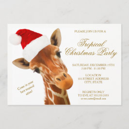 Giraffe kerstfeest | Uitnodigingskaart Kaart