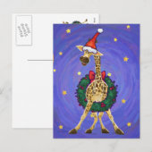 Giraffe kerstfeestdag Briefkaart (Voorkant / Achterkant)