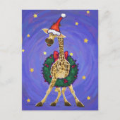 Giraffe kerstfeestdag Briefkaart (Voorkant)