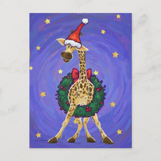 Giraffe kerstfeestdag Briefkaart (Voorkant)