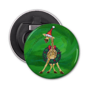Giraffe kerstflesopening button flesopener