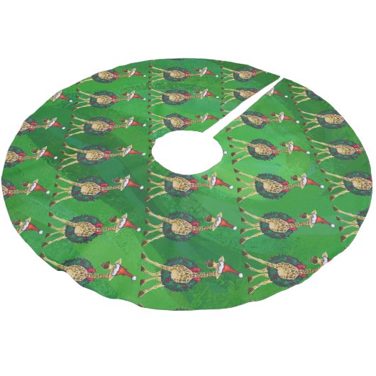 Giraffe kerstgeborsteld polyesterboomrok kerstboom rok (Gekanteld)