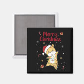 Giraffe kerstGiraffes Winterdieren Magnet (Voorkant / Achterkant)