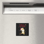 Giraffe kerstGiraffes Winterdieren Magnet (Insitu (Vaatwasser))