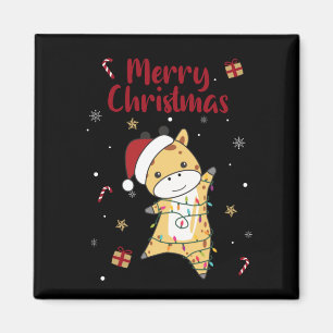 Giraffe kerstGiraffes Winterdieren Magnet