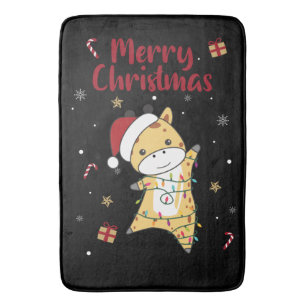 Giraffe kerstGiraffes Winterdieren — Wisdierbont Badmat