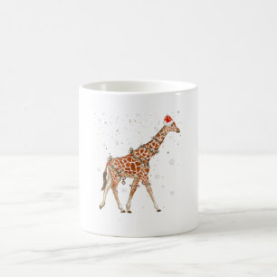 Giraffe kerstkleuren lichten grappig koffiemok
