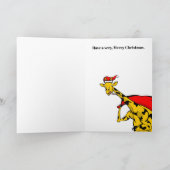 Giraffe kerstman feestdagen kaart (Binnen)