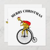 Giraffe kerstmis feestdagenkaart (Voorkant / Achterkant)