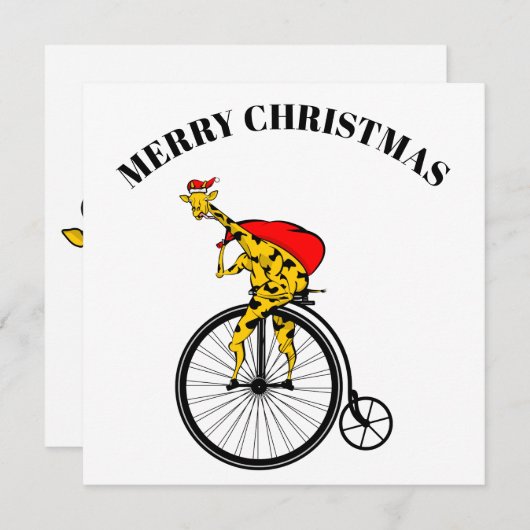 Giraffe kerstmis feestdagenkaart (Voorkant / Achterkant)