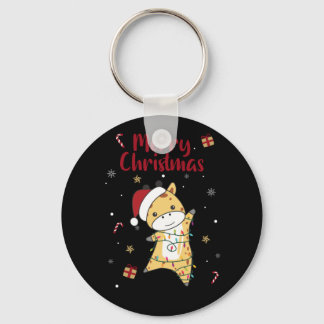 Giraffe Kerstmis Giraffes Winterdieren Sleutelhanger