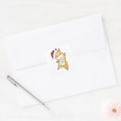 Giraffe Kerstmis Giraffes Winterdieren Vierkante Sticker (Envelop)
